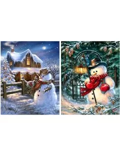 PAPEL ARROZ MUÑECOS DE NIEVE 1