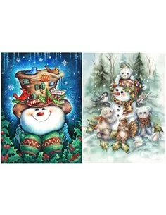PAPEL ARROZ MUÑECOS DE NIEVE 2