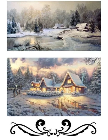 PAPEL ARROZ PAISAJE NEVADO