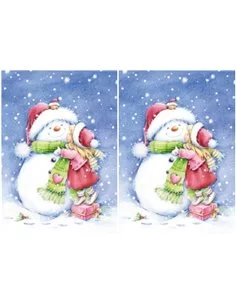 PAPEL ARROZ MUÑECO DE NIEVE 4