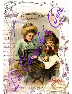 PAPEL MADRE-HIJA COSIENDO