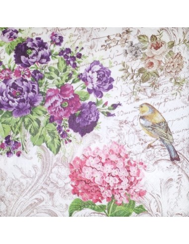 PAJARO CON FLORES