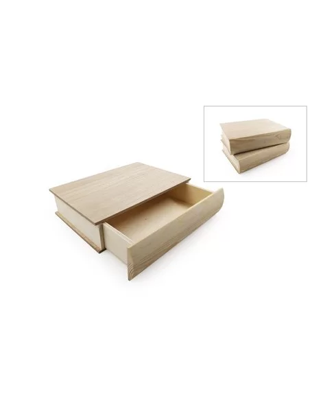 CAJA DE MADERA CON FORMA DE LIBRO CAJA DE MADERA CON FORMA DE LIBRO
