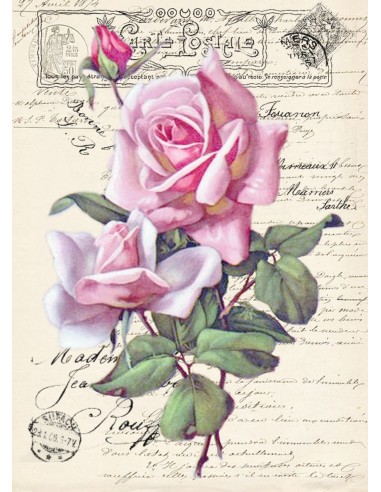 Papel De Arroz Fleurs Rosas