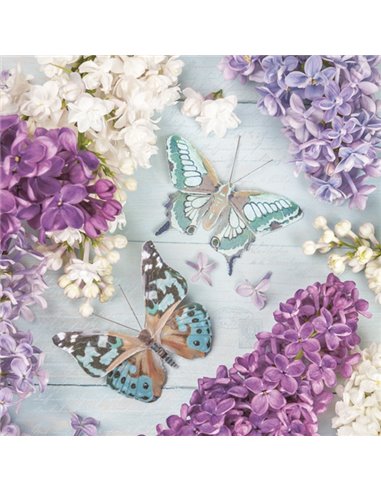 LILAC COLLAGE WITH BUTTERFLIES