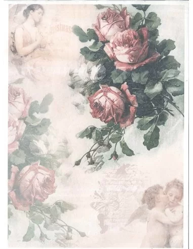 Papel de Arroz Ángeles y Rosas