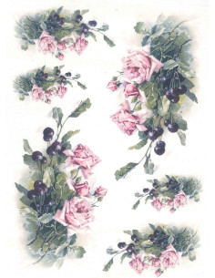 Papel de Arroz Rosas Sencillas