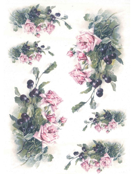 Papel de Arroz Rosas Sencillas