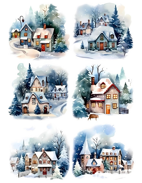 Papel de Arroz Pueblecitos Nevados