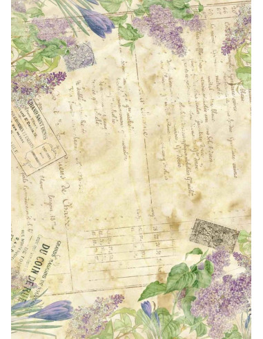 Papel de Arroz Cartas de Lavanda