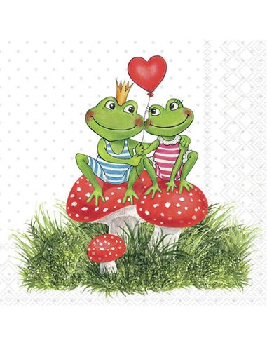 Servilletas Decoupage Frogs in love