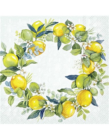 Servilletas Decoupage Lemon Wreath