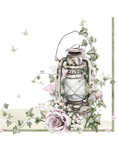 Servilletas Decoupage Shabby Rose & Lantern