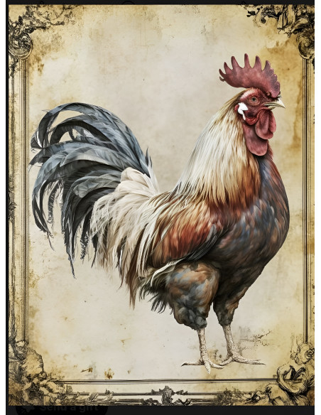 Papel de Arroz Un Gallo con Carácter