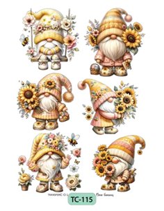 Transfer Gnomos con Girasoles