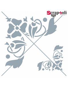 Stencil Esquina Floral Delicada