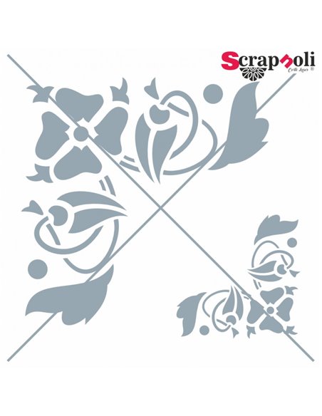 Stencil Esquina Floral Delicada Stencil Esquina Floral Delicada