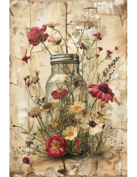 Papel de Arroz Jardín Desordenado