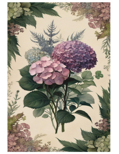 Papel de Arroz Jardín de Hortensias