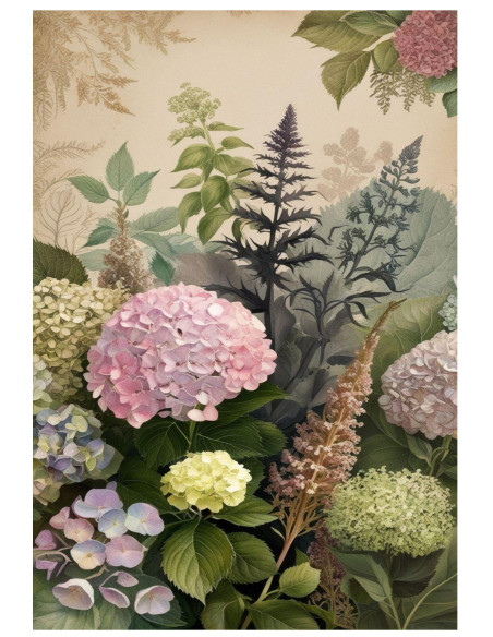 Papel de Arroz Hortensias Silvestres
