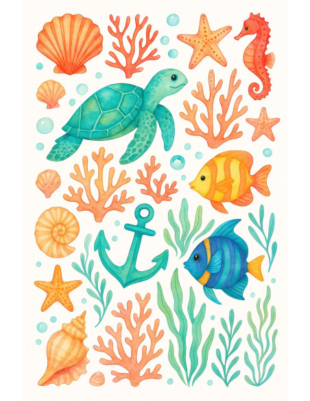 Papel de Arroz Tesoros del Mar