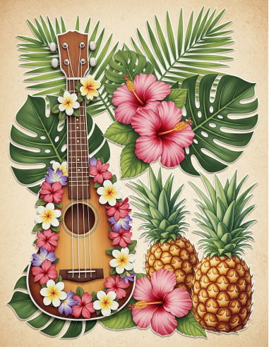 Papel de Arroz Jardín Tropical de Ukelele