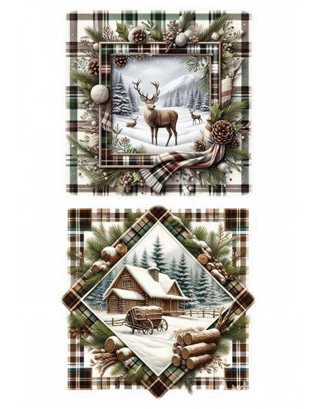 Papel de Arroz Paisajes Invernales