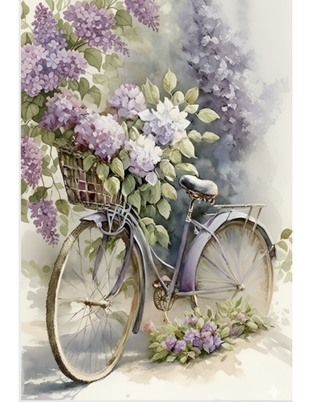Papel de Arroz La Bici Olvidada en el Jardín de las Lilas