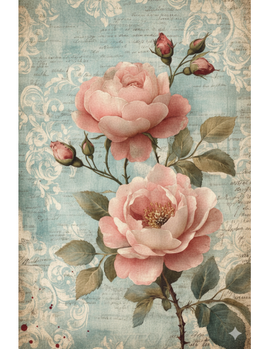 Papel de Arroz El Secreto de las Rosas Antiguas