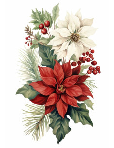 Papel de Arroz Poinsettias Navideñas