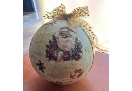 Cómo hacer una bola de Navidad con transfer y plancha (¡sí, con plancha!)